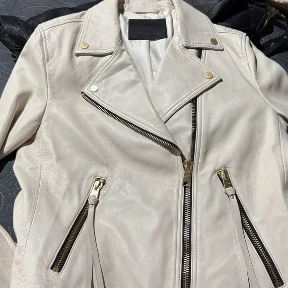 All Saints Dalby Leather Biker Jacket - Picture 10 of 14